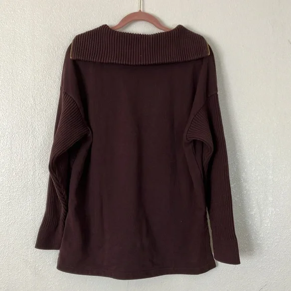 Varley Chocolate Brown Half Zip Owens Sweatshirt, M - Picture 8 of 8